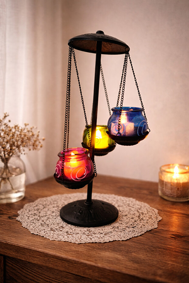 Dekoratif 3'lü Şamdan - 2