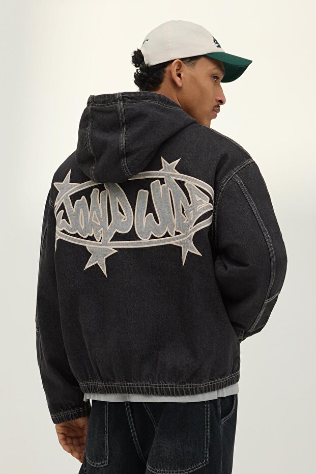 Kapüşonlu denim ceket - 2