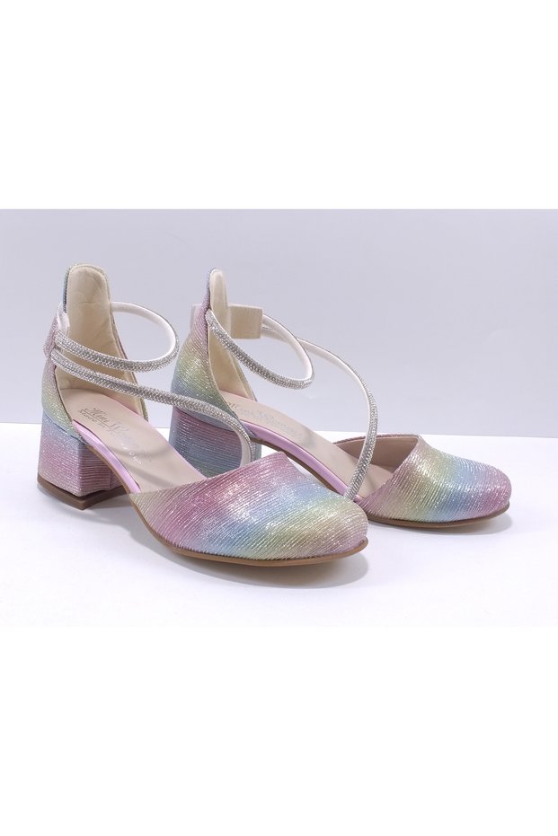 Sparkly Children's High-Heeled Evening Dress Shoes
