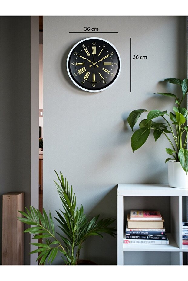 ساعة حائط مزخرفة باللون الأبيض مقاس 36 سم - 5
