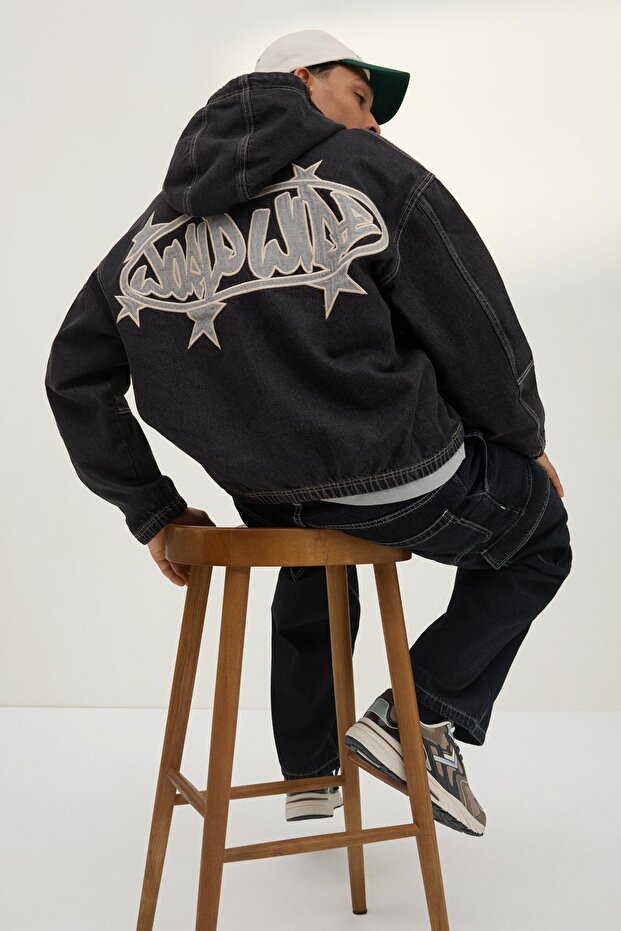 Kapüşonlu denim ceket - 3