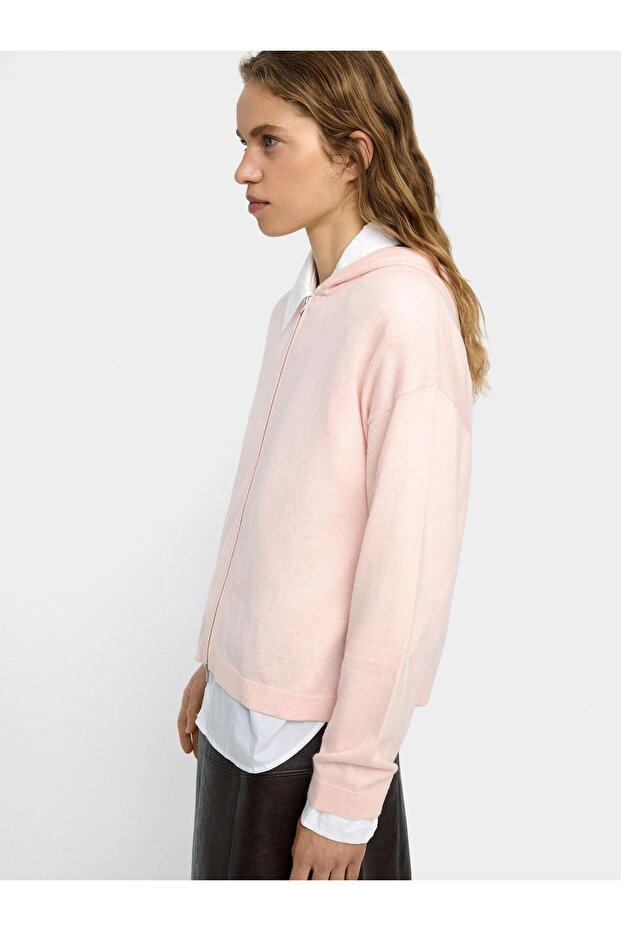 Kapüşonlu Örme Hırka - 3