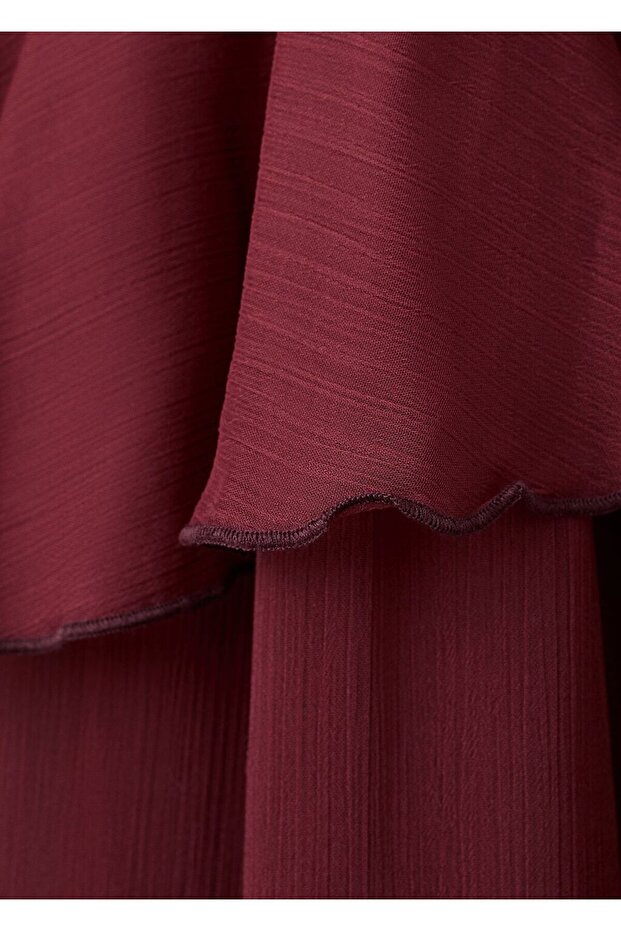 Fırfırlı uzun elbise - 5