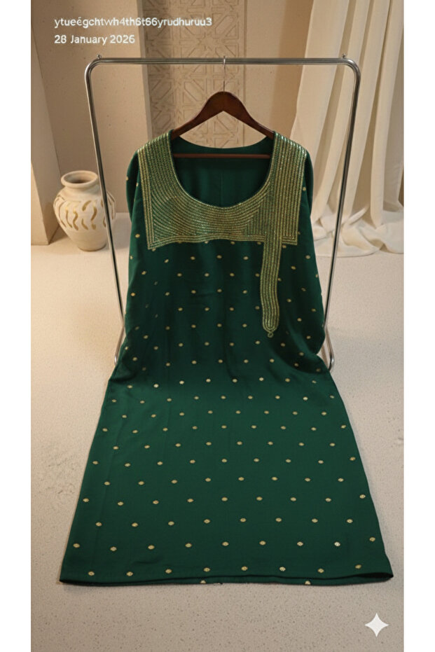 Ramadan collection Ready to Stitch Mukhawar Jalabiya with Hand Embroidery