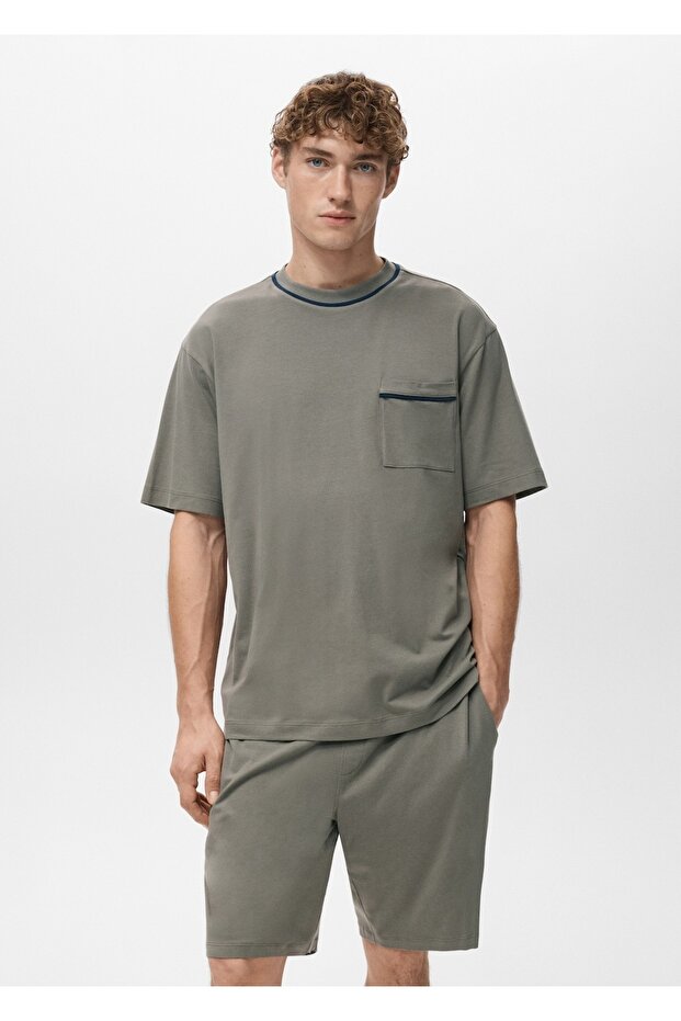 Pamuklu şort pijama takımı - 1