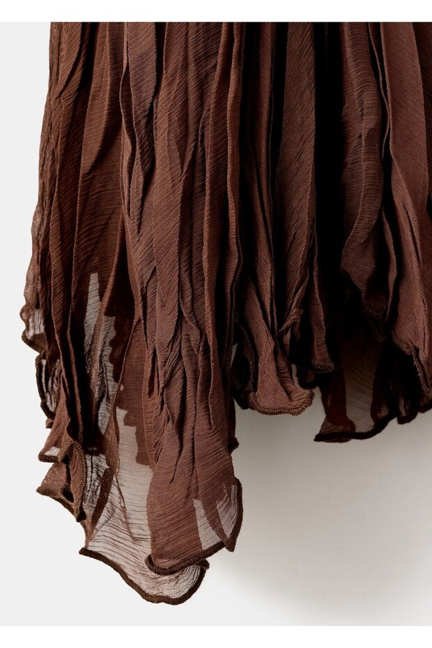 Volanlı şifon etek - 8