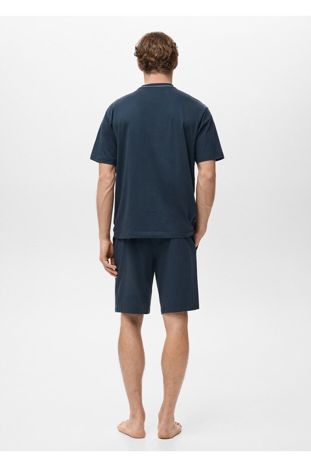 Pamuklu şort pijama takımı - 4