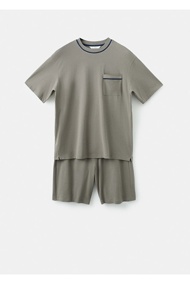 Pamuklu şort pijama takımı - 3