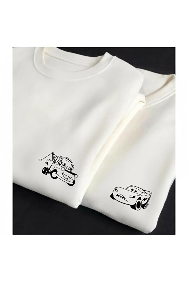 Cars Printed Lover's Combination 3 Yarn Premium Oversize Sweatshirt
