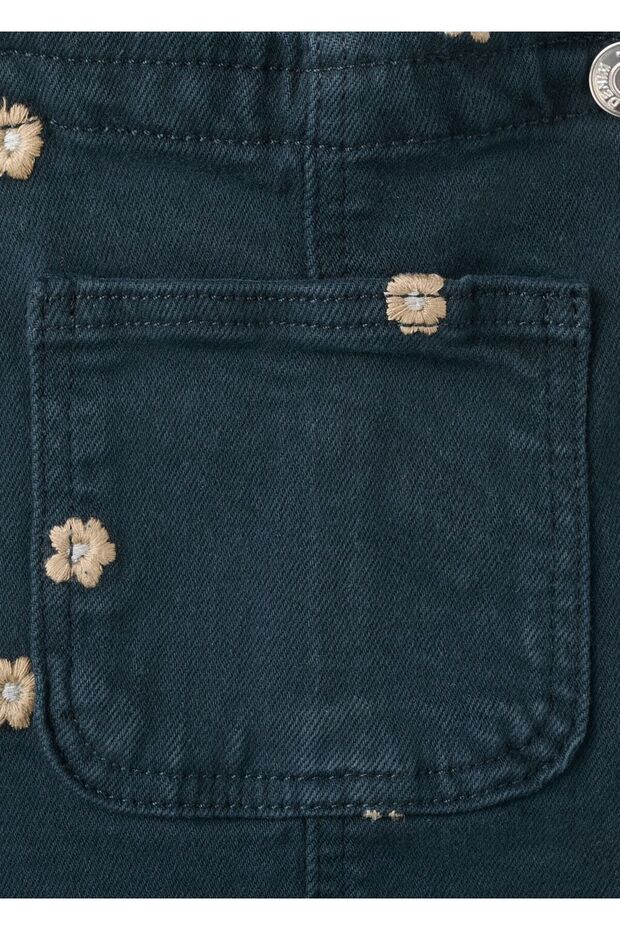 Çiçek işlemeli uzun tulum - 7