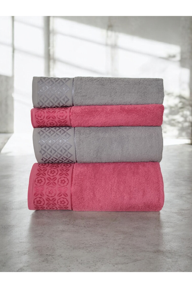Bath Towel Set 100% Cotton 2 Pieces 50X90 cm and 2 Pieces 90X150 cm