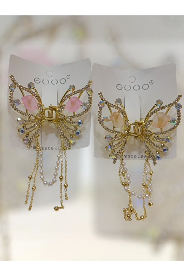 Metal Butterfly Latch Buckle with Stone