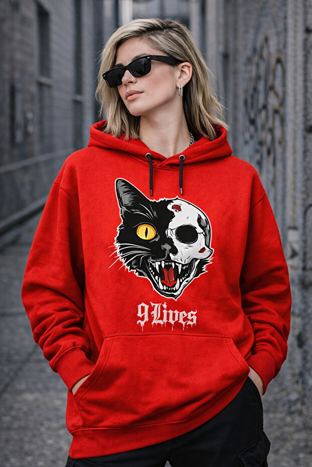 Unisex Oversize 100% Cotton Printed Hooded Sweatshirt