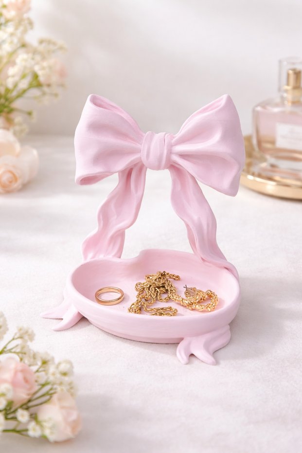 Jewelry Organizer with Bow | Ring Necklace Stand | Stylish Decorative Jewelry Organizer