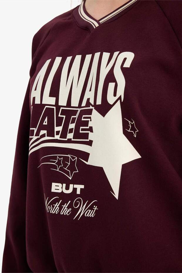 Oversıze Baskılı Sweatshirt G9598AX26SP - 4