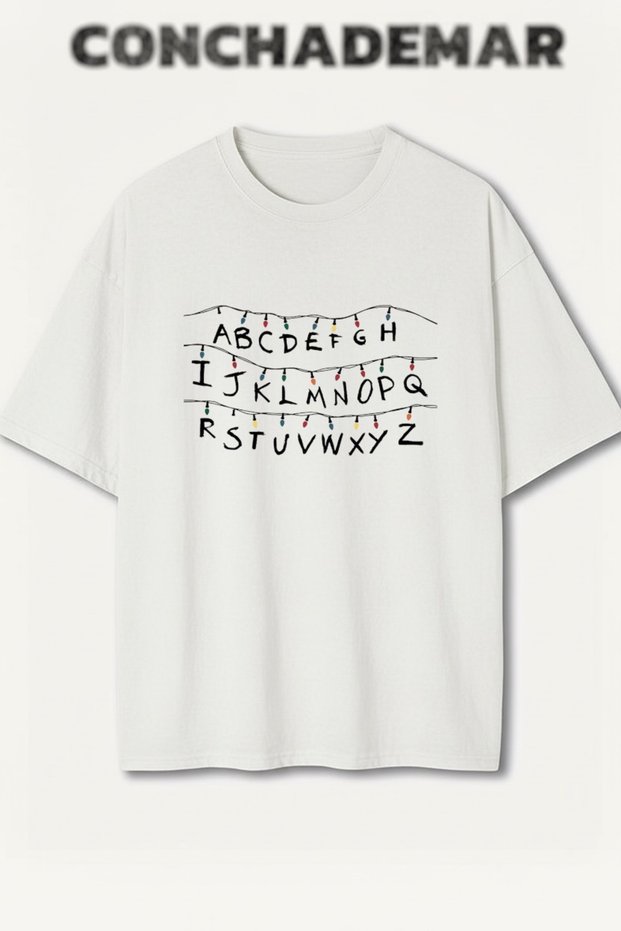 Stranger Things Lights Printed Premium Oversize Cotton T-Shirt