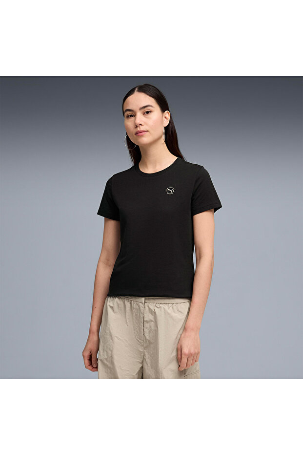 Essential Elevated Kadın Siyah Tişört - 1