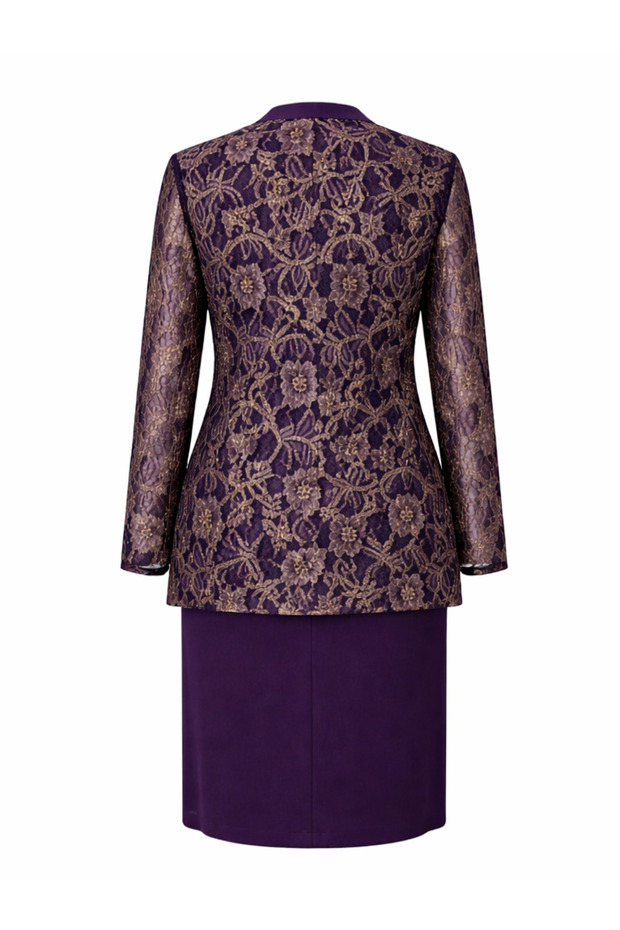 Dantel Ceketli Elbiseli Takım - 5