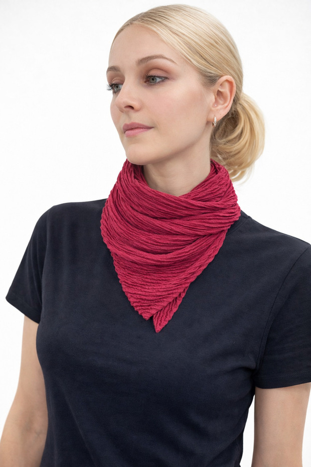 Pleated Seasonal Scarf Bandana 55X55 cm