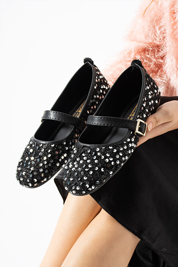 Gümüş Pullu Babet Günlük Ayakkabı - 1