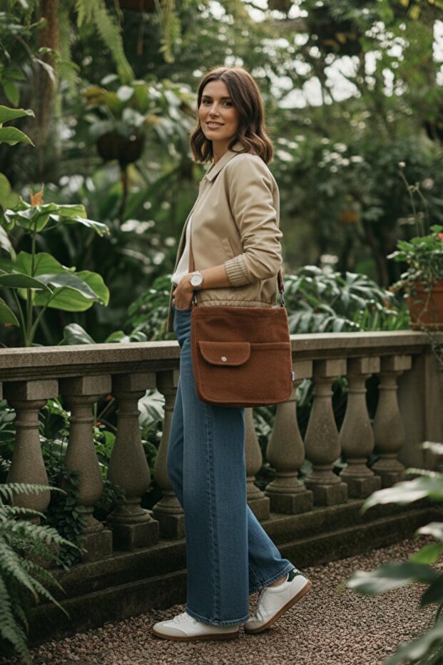 Τσάντα Move Model Καφέ Βελούδινη - 7