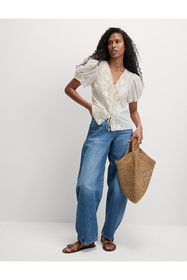 Pliseli Yuvarlak Yaka Bluz - 5