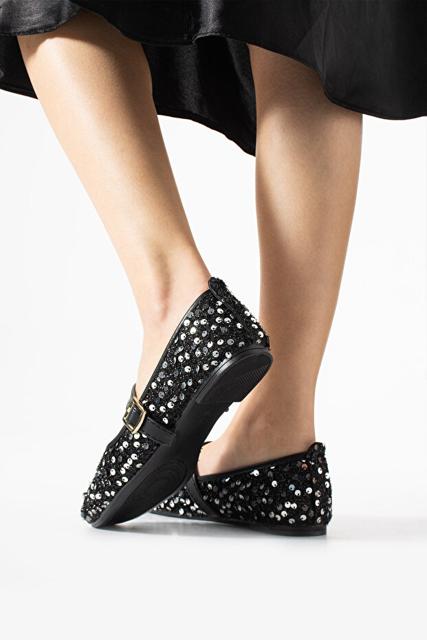 Gümüş Pullu Babet Günlük Ayakkabı - 8