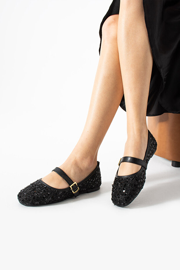 Siyah Pullu Babet Günlük Ayakkabı - 6