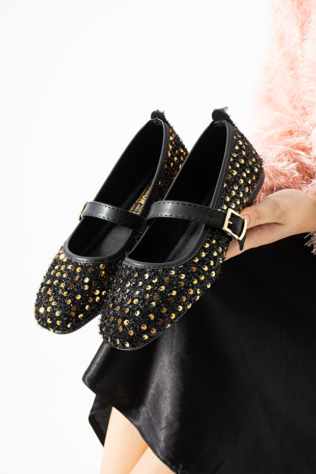 Altın Pullu Babet Günlük Ayakkabı - 1