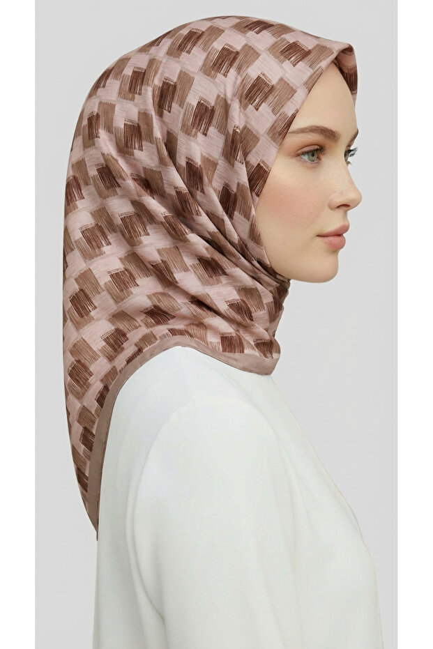 Eșarfă din raion cu model mozaic - 6