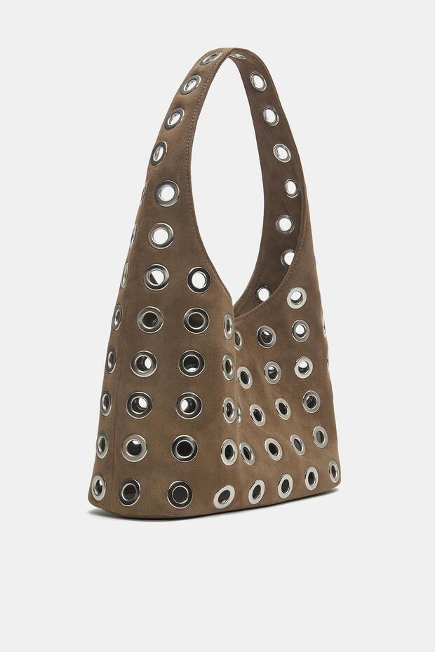 Zımba detaylı omuz çantası - 4