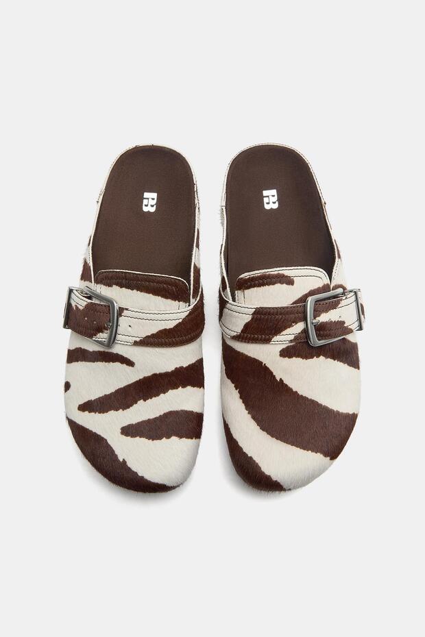 Hayvan desenli tokalı deri sabo - 3