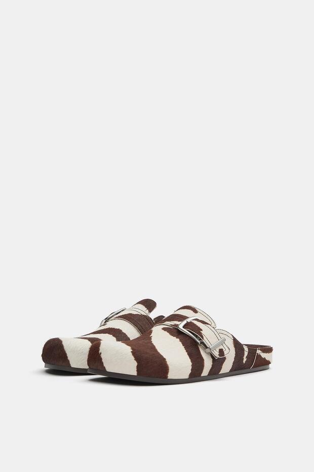 Hayvan desenli tokalı deri sabo - 4