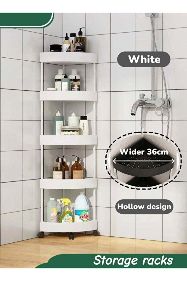 5-Layer Storage Rack,Plastic Storage Rack,Basket Storage Organizer Trolley With Wheels
