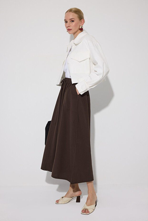 ELASTİK BEL CEPLİ ETEK - 4