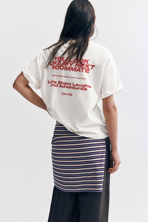 Roommate grafik tişört - 4