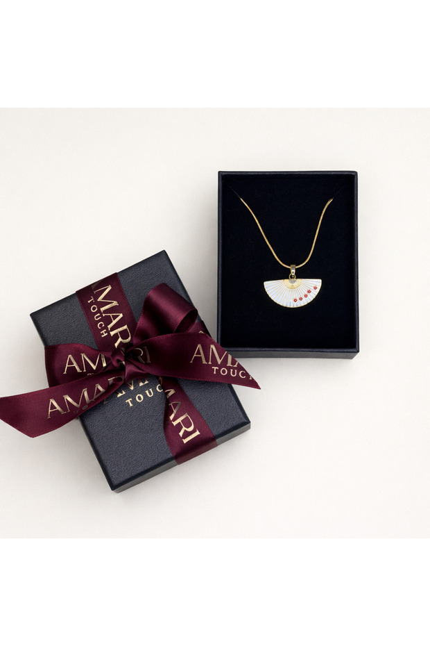 Beyaz Yelpaze Kolye - 6