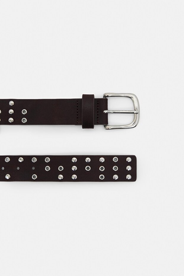 Delikli suni deri kemer - 4