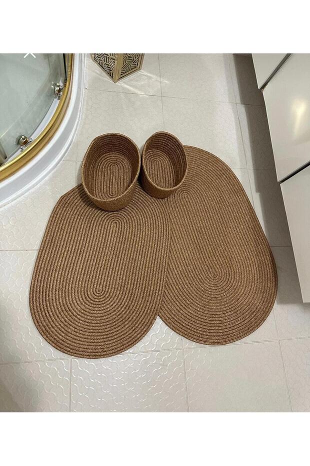 Jute, Wicker, Bathroom Mat Set, Bathroom, Set, Toilet Set