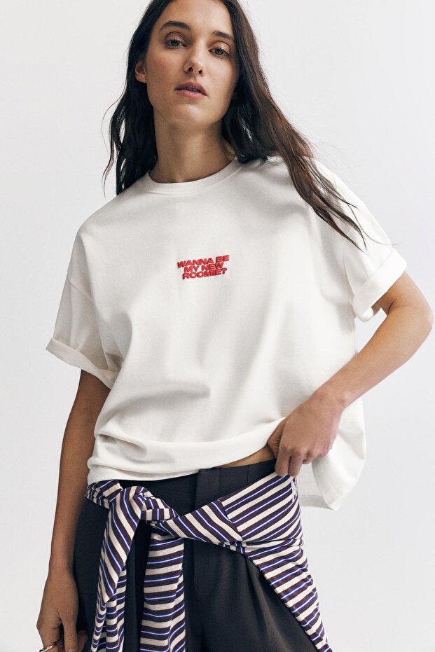 Roommate grafik tişört - 2