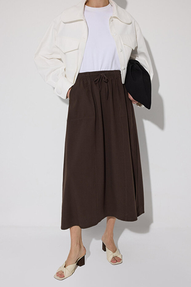 ELASTİK BEL CEPLİ ETEK - 3