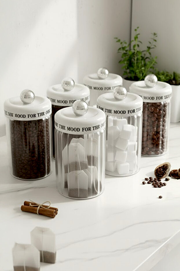 3-Piece Vacuum Sealed Glass Jar with Lid 450 ml