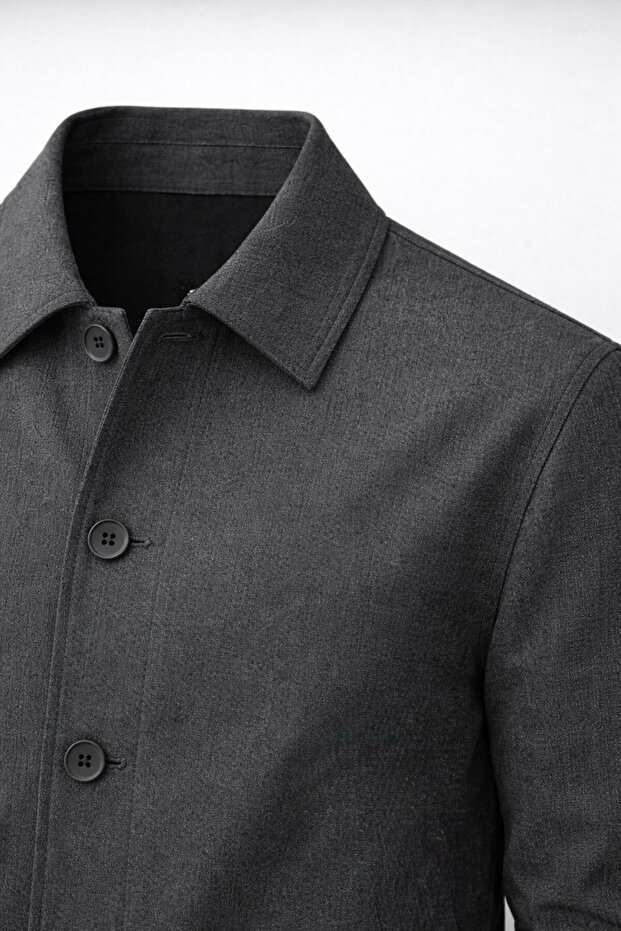 Basic Button Detailed Lined Seasonal Jacket - 4