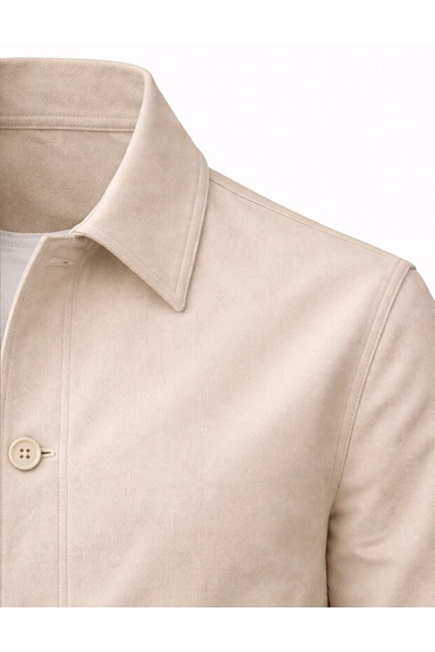 Basic Button Detailed Lined Seasonal Jacket - 4