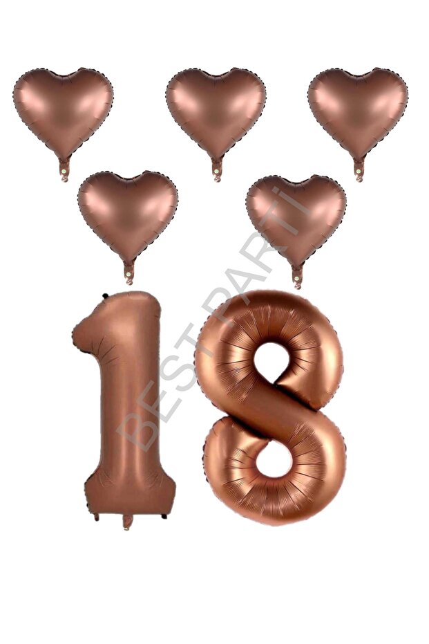 Best Brown Color 18Th Birthday Foil Balloon Celebration Set