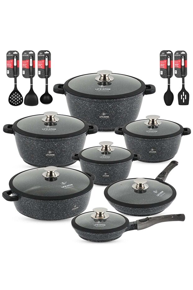 Life Smile Nonstick Cookware Set 29 pcs