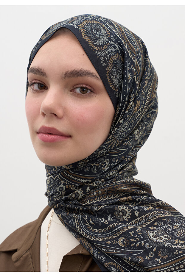 شال بنقشة بيترا أسود - 4