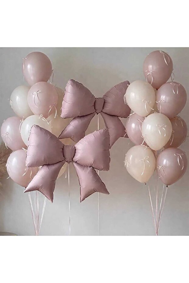 Pink Bow Balloon Party Set