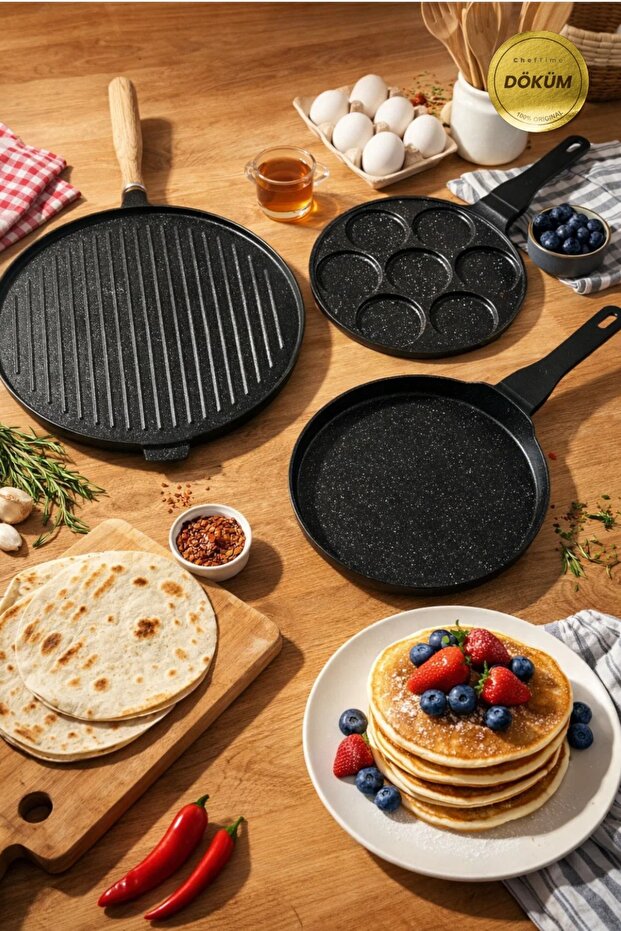 Pankek&Bazlama&Krep 3'lü Tava Seti - 1