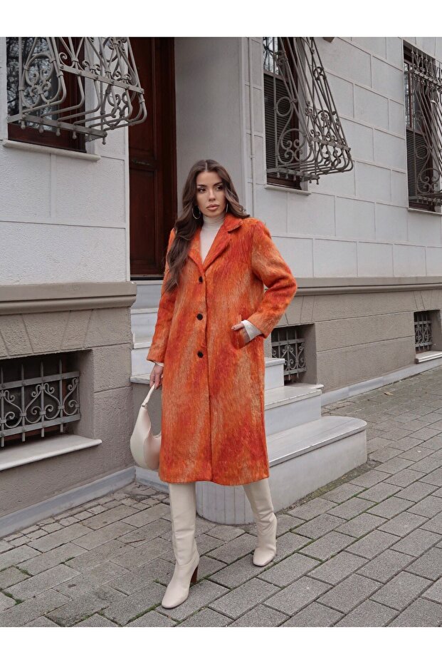 Zebra Patterned Cashmere Coat - 1